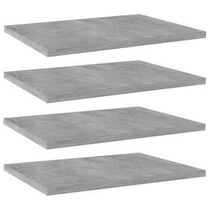 Ensemble de 4 étagères murales en bois d'ingénierie gris béton, taille moyenne, style simple - Product Image 1