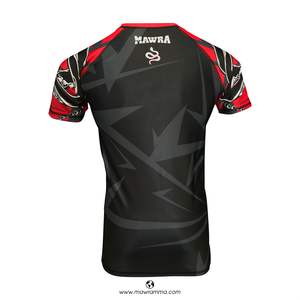 Rashguard Mawra Death Fight avec logo personnalisé, t-shirt de compression UPF50+, tissu extensible respirant, vêtements de sport unisexes, entraînement MMA - Product Image 3