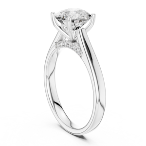 Bague de fiançailles élégante en or 9k, 14k, 18k avec diamant taille coussin de 2 carats, couleur E, clarté VVS2, excellente taille, bijou solitaire élégant - Product Image 2