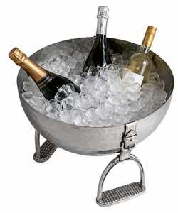 Seau à glace isotherme en métal de qualité supérieure en forme de mors de cheval, refroidisseur de bouteilles équestre, article de bar de table, support de service pour fêtes, maison et restaurant, 5L - Product Image 1