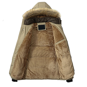 Men's winter parka jacket windproof jacket zipper closure zipper pocket outdoor casual solid thick puffer <b>coat</b> - Product Image 5