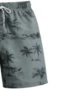 Shorts de Baño Personalizados para Hombre con Estampado de Palmeras, Secado Rápido, Shorts de Playa, Shorts de Surf, Cintura Elástica con Cordón, OEM Personalizado - Product Image 4