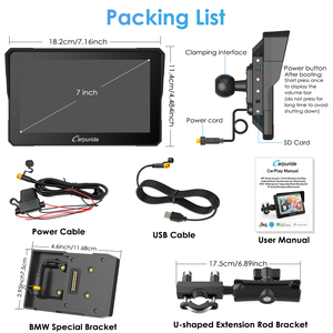 Navegador para Motocicleta Carpuride W702B Pro, Inalámbrico, CarPlay, Android Auto, Bluetooth, Pantalla Inteligente Impermeable, Carplay para Moto - Product Image 6