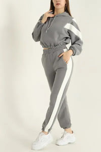 Ensemble de survêtement de sport pour femmes grande taille à capuche de haute qualité personnalisé - Product Image 5