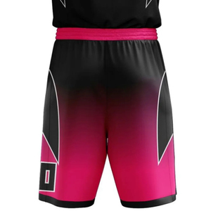 Basketball Jersey Set Sublimated Pink Black Gradient V-Neck Sleeveless Quick Dry <b>Athletic</b> Uniform Adults Unisex - Product Image 5