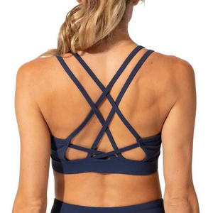 Soutien-gorge de sport pour femmes grandes tailles, col halter en V profond, respirant, écologique, offrant un bon maintien, confortable, élastique, léger et réversible - Product Image 5