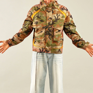 Fashion Designer Custom High Quality <b>Camouflage</b> Zip up Jackets Windproof Nylon Lightweight Outdoor Waterproof Windbreaker Jacket - Product Image 1