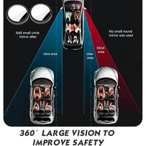 2 Pezzi Specchietti Retrovisori Convessi Grandangolari da 2 Pollici per Auto, Regolabili a 360 Gradi con Alloggiamento in ABS, Specchio per Veicoli di Qualità Premium - Product Image 2