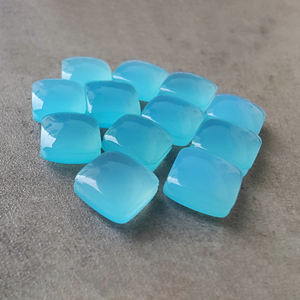 Cabujón Cuadrado de Calcedonia Azul Natural, Gema Briolette Calibrada, Piedra Suelta para Joyería - Product Image 2