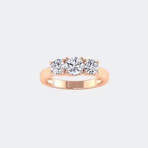 Bague solitaire à trois pierres rondes en diamant 1,50 carat - Product Image 6
