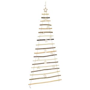 Sapin de Noël en bois de frêne massif de 70,9 pouces avec 100 LED, lumières de Noël naturelles - Product Image 4
