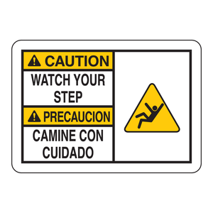 Señal de Advertencia Bilingüe de Plástico Plegable para Interiores y Exteriores: ¡Cuidado con los Pasos! - Product Image 3
