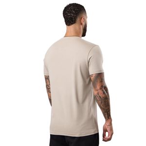 เสื้อยืดเจอร์ซีย์คลาสสิกสีเบจสำหรับผู้ชายแขนสั้นน้ำหนักเบาเสื้อยืดออกกำลังกายระบายอากาศได้ดีวิ่งออกกำลังกายชุดกีฬาลำลอง - Product Image 2