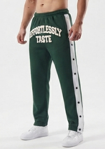 Pantalones Deportivos para Hombre con Botones Laterales, de Alta Calidad, Elegantes, de Felpa de Algodón Transpirable de 450 GSM - Product Image 3