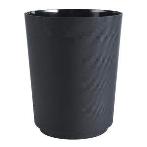 Cestino per Rifiuti a Induzione da 7,5 Litri Nero in Plastica Nervata Soft Touch Ecologico per Ufficio, Hotel, Ospedale - Product Image 1