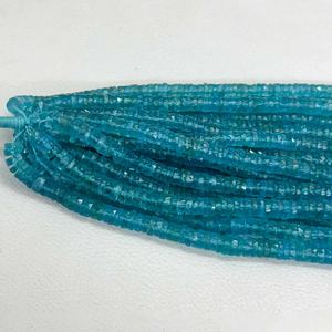 6mm 7mm Natural Sky Blue Apatite <b>Heishi</b> Tyre Faceted Gemstone Beads Jewelry High Quality Loose Custom Beaded <b>Bracelets</b> For Women - Product Image 4