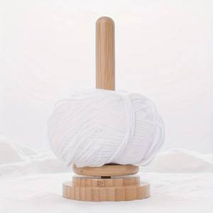 <b>Wooden</b> Yarn Holder Stand Round Shape Eco-Friendly 11.5cm Simple Design for Sewing Convenient Use - Product Image 3