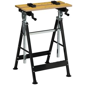 Tavolo da Lavoro per Falegnameria Regolabile in Altezza con 4 Morsetti e Telaio in Acciaio, Capacità 100 kg per Officine e Laboratori - Product Image 1