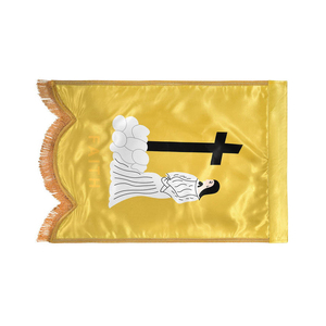 Drapeau de l'Église de la Foi avec croix et femme sur nuage, en soie dorée, décoration suspendue pour usage religieux - Product Image 4