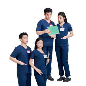 VENTE EN GROS vêtements d'hôpital uniforme doux/extensible gommages médicaux hommes/femmes soins infirmiers conception médecins manteau blanc FMF uniforme d'usine - Product Image 1