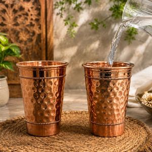 Vaso de Cobre Hecho a Mano, Ecológico, con Relieve, Diseño Vintage, Portátil, para Fiestas en Casa, Bodas - Product Image 5