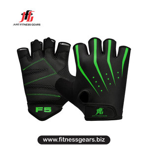 Just Fitness Gears Half Finger Gym <b>Gloves</b> PU Breathable Non Slip Adjustable Wrist Strap Unisex Training - Product Image 3
