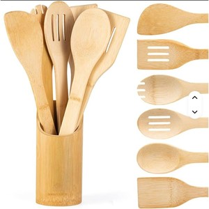 ชุดอุปกรณ์ทำครัวไม้ไผ่ขายส่ง - 6 ชิ้น พร้อมที่แขวน - Product Image 1