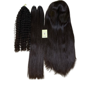 วิกผมชาวพม่าแบบหยิกธรรมชาติสีดำตรงธรรมชาติสวิส HD ประดับลูกไม้ผมมนุษย์จากโรงงาน - Product Image 1