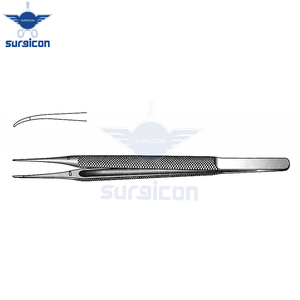 Pinzas de Sutura Microquirúrgicas Curvas de 12 cm / 4-3/4 Pulgadas con Punta Fina de 0.3 mm, Instrumento Microquirúrgico de Acero Inoxidable para Trabajos de Precisión - Product Image 3