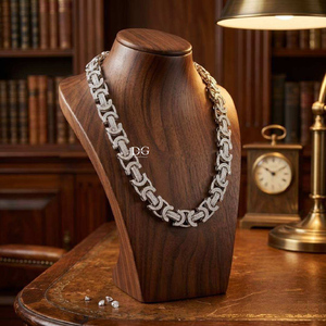 Cadena Cubana Unisex de Moissanita Cultivada en Laboratorio Totalmente Engastada, Collar Hip Hop de Oro Sólido de 18K - Product Image 1