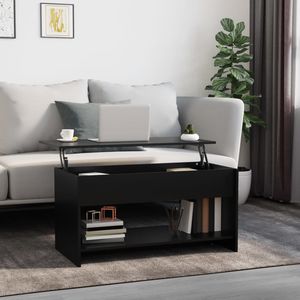 Tavolino nero in legno ingegnerizzato 40.2 "x 19.7" x 20.7 "dimensioni - Product Image 1