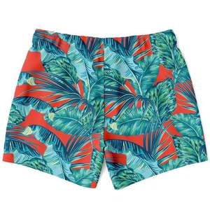 Shorts de Baño para Hombre con Estampado Tropical, Cintura Elástica, Secado Rápido, Casuales, Ligeros, de Malla, para Verano - Product Image 1