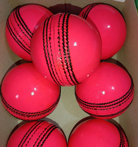 Pelota de Cricket de Cuero Rosa de 156g, con Hilo Negro, Pelota de Partido de la Liga de Cricket, Grado Profesional, Cosida a Mano - Product Image 1