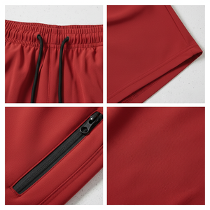 Men Trending Stretch Shorts Double Stitched Hem Reinforced Seams Zipper Pockets Gym Training Shorts - Product Image 5