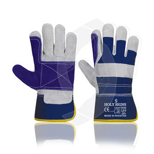 Guantes de cuero divididos con doble palma para trabajo industrial y de construcción resistente Protección de manos y brazos de seguridad - Product Image 3