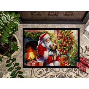 พรมเช็ดเท้าซานตาคลอสใหม่ของ Norfolk Terrier บ้านกันลื่นพรม18ชม. X 27W สำหรับทางเข้าประตูหน้ากันกองต่ำซักได้ - Product Image 3