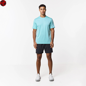 Conjunto de Camiseta y Pantalones Cortos Transpirables para Hombre, Tejido Elástico en Cuatro Direcciones, Ropa Deportiva Activa, Ropa Casual de Verano - Product Image 1