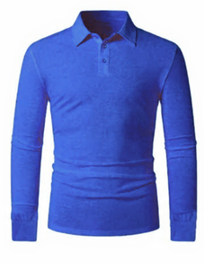Polo de Manga Larga para Hombre, Color Sólido, Mezcla de Algodón de Primera Calidad, Tejido Transpirable, Ropa Casual, Logotipo Bordado en la Parte Delantera - Product Image 3