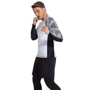 OEM Men Long Sleeve Rash Guard <b>Compression</b> <b>Shirt</b> Graphic Print UV Protection Custom Branding Wholesale Bulk - Product Image 3