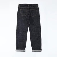 Jeans pour hommes bleus vintage coupe droite classique sur mesure avec détails brodés de haute qualité sur le dos
