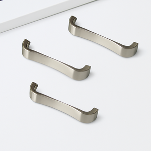 Cost-Effective Price Elegant Curved Zinc Alloy <b>Drawer</b> Pull Modern Minimalist Cabinet Handle <b>Silver</b> Finish for Kitchen Bathroom - Product Image 2