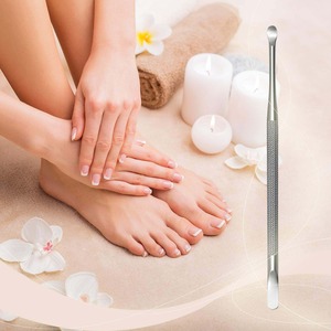 Pousse-cuticules professionnel en acier inoxydable, outil de nettoyage des ongles de précision à double extrémité - Product Image 5