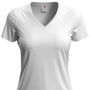T-shirt en jersey tricoté pour femme, col ras du cou, décontracté, coupe courte, anti-boulochage, avec logo, écologique, biowashed, 160 GSM, toutes saisons, imprimé - Product Image 2