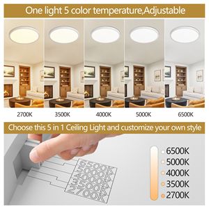 Plafoniera LED a Incasso 6PK da 12 Pollici, 2880 Lumen, 5 Temperature di Colore Selezionabili (2700K/3500K/4000K/5000K/6500K) - Product Image 3