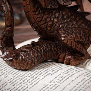 Sculpture de dragon de luxe en bois dur naturel, statue d'art de dragon personnalisée, fabricant de décoration de dragon chinois traditionnel en bois - Product Image 3