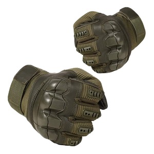 Tactical Leather Gloves Full Finger Adjustable Wrist <b>Strap</b> Non-Slip Outdoor Protection for Men - Product Image 5
