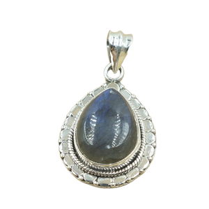Pendentif en labradorite naturelle en forme de larme, argent sterling 925, fait main, vintage, bohème, bijoux en pierres précieuses, cadeau pour femmes, unisexe, hommes, sœur - Product Image 1