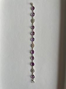 Pulsera de amatista de plata de ley 925, joyería de piedras preciosas naturales para mujer, piedra de nacimiento de febrero, pulsera elegante - Product Image 4