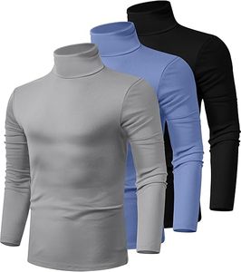 เสื้อคอเต่าโอเวอร์ไซส์ผู้ชาย ผ้าเจอร์ซีย์ 100% คอตตอน สีพื้น แขนยาว สตรีทแวร์ เป็นมิตรกับสิ่งแวดล้อม ป้องกันรอยยับ - Product Image 4