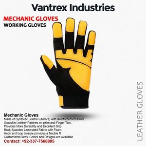 Guantes Mecánicos de Poliéster Vantrex Industries, Negros y Amarillos, 12 oz, 10 Pulgadas, Puño Reforzado, Resistentes a la Abrasión, Antideslizantes - Product Image 4